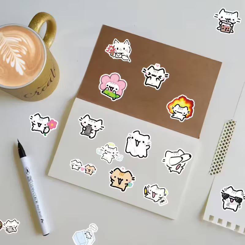STICKERS GATITOS VINTAGE