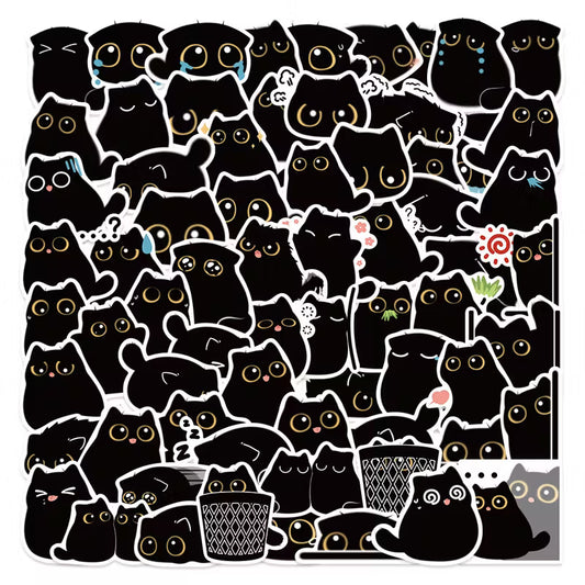 STICKERS GATOS NEGROS