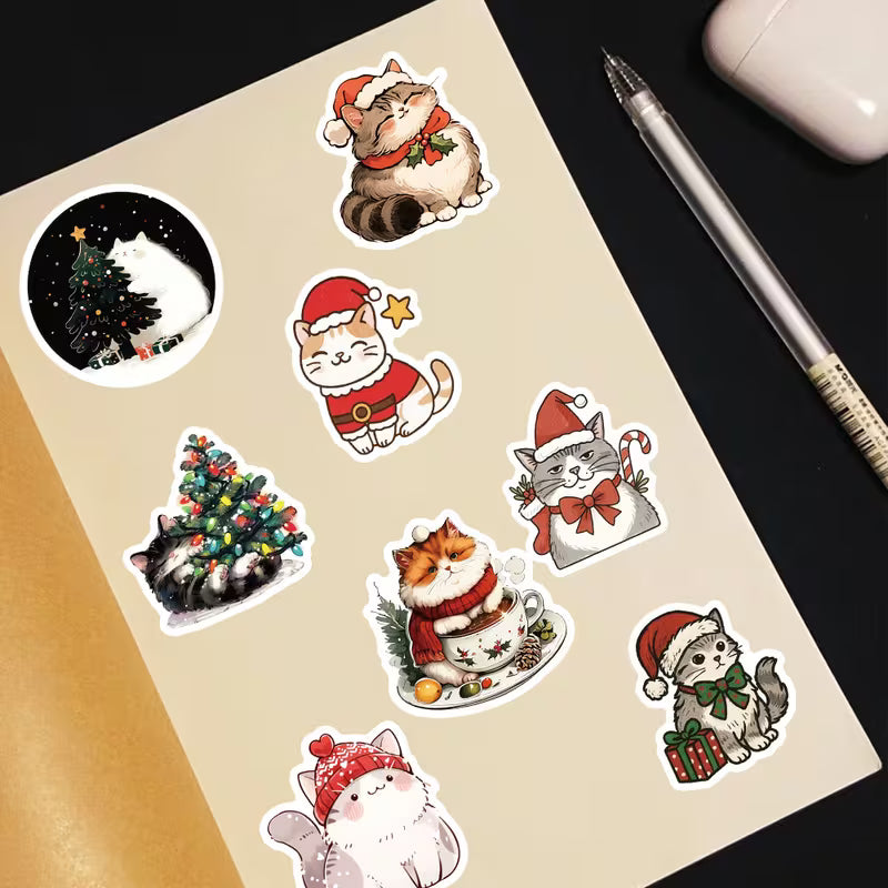 STICKERS GATOS NAVIDAD