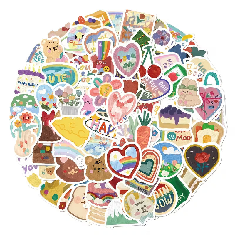 STICKERS ESTILO ACUARELA COREANO