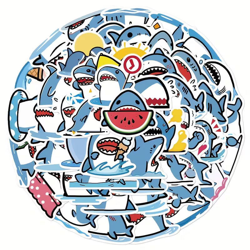 STICKERS TIBURONES ANIMADOS