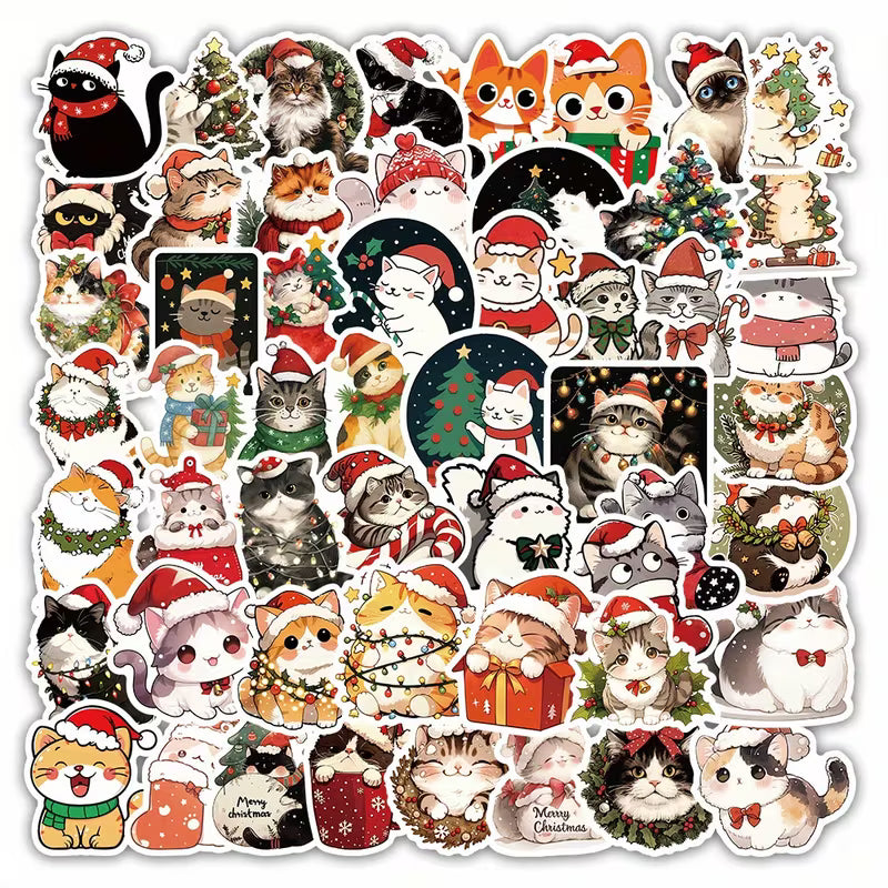 STICKERS GATOS NAVIDAD
