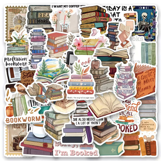 STICKERS LIBROS VINTAGE