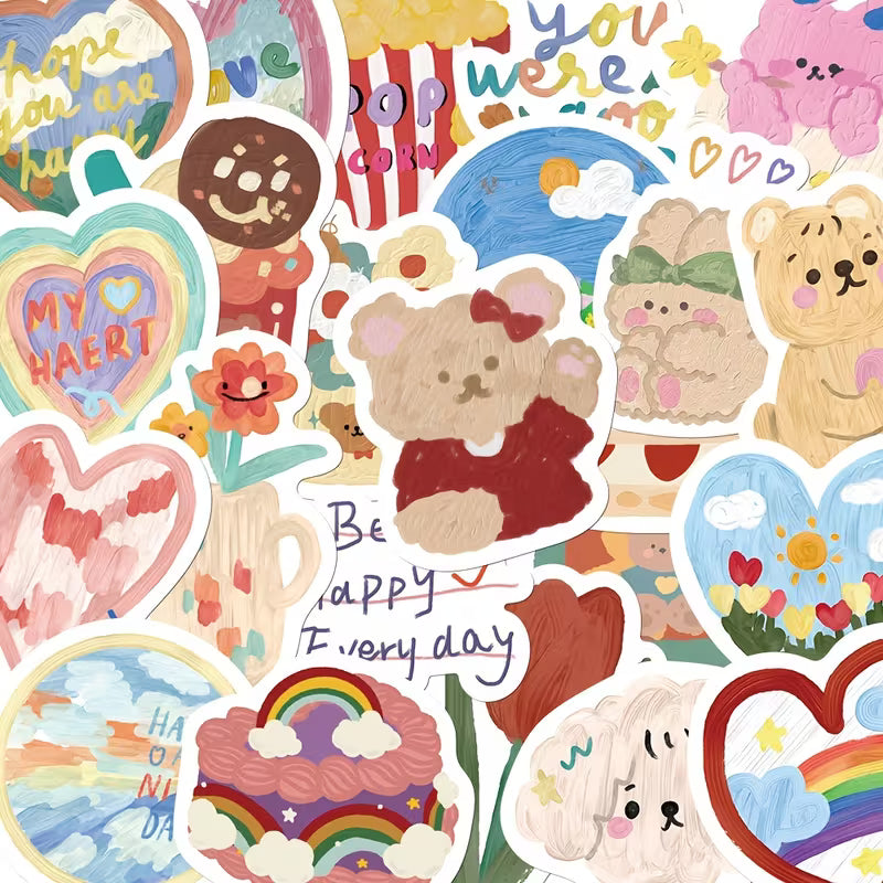 STICKERS ESTILO ACUARELA COREANO